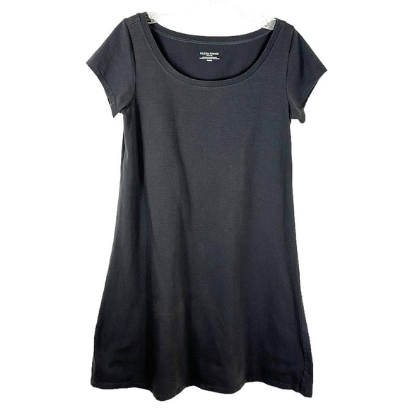 Eileen Fisher A-Line Jersey Knit Dress Women's Petite MP Heathered Gray Mini - Picture 2 of 10